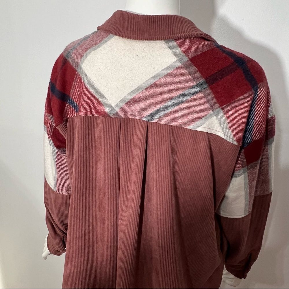 Ces Femme Boutique Dusty Mauve/Plaid Boho Shacket - S - Picture 11 of 13